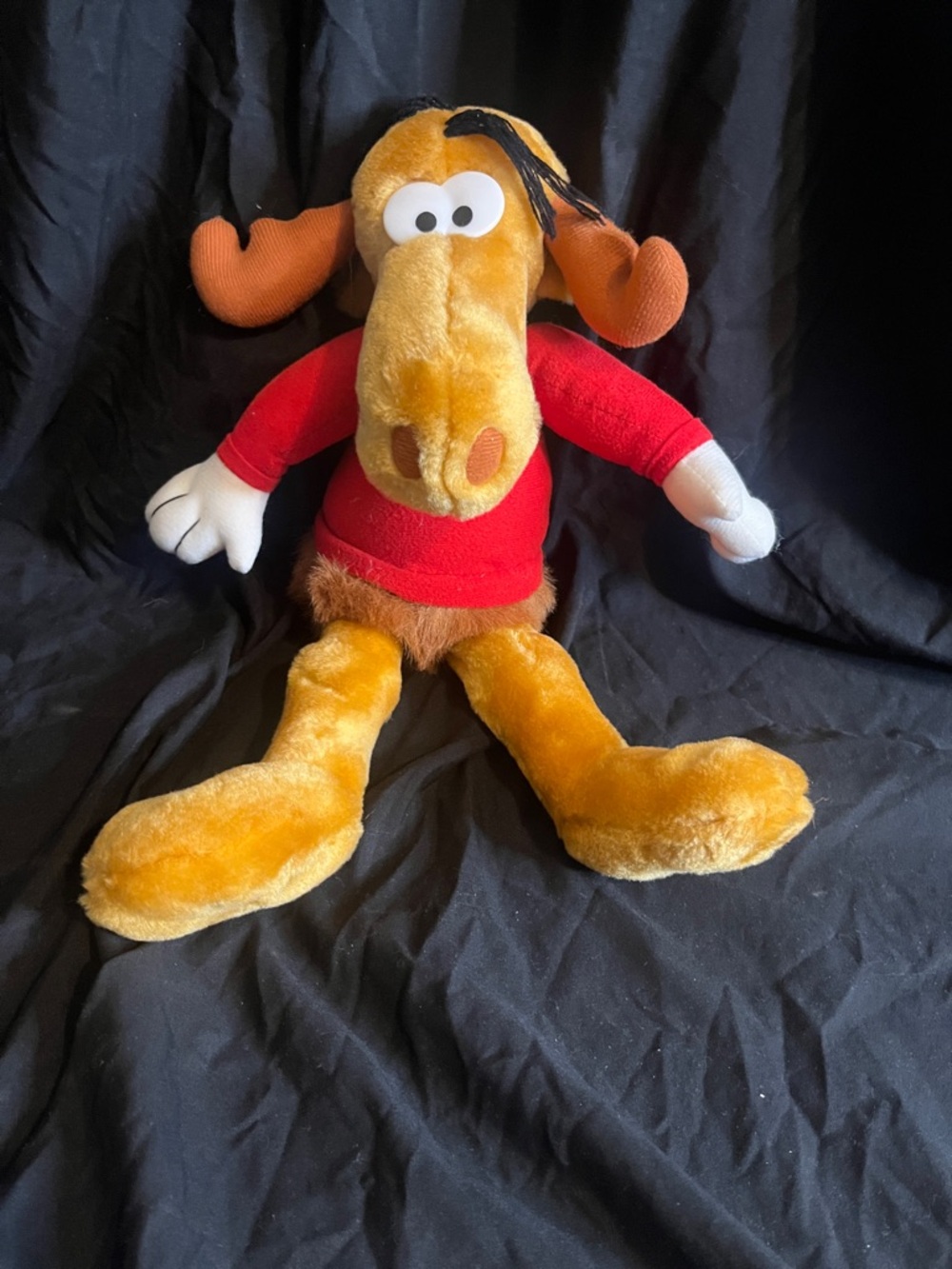 Vintage NANCO Plush Bullwinkle Moose in Red Sweater